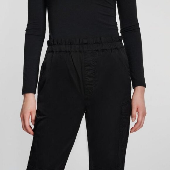 NWT J Brand black satin cargo jogger pants - Picture 8 of 10